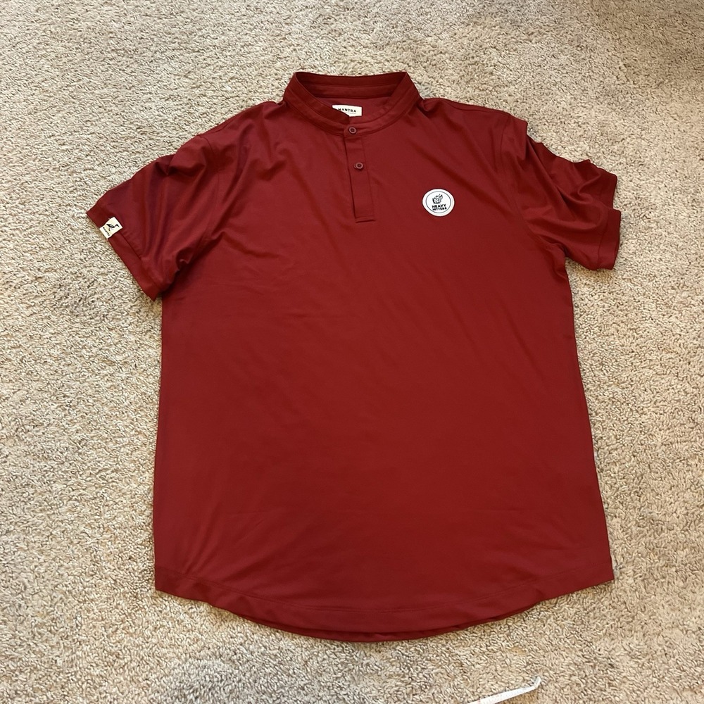 Mantra Golf Men's Catalyst Polo Performance Shirt Red Collar Size Large